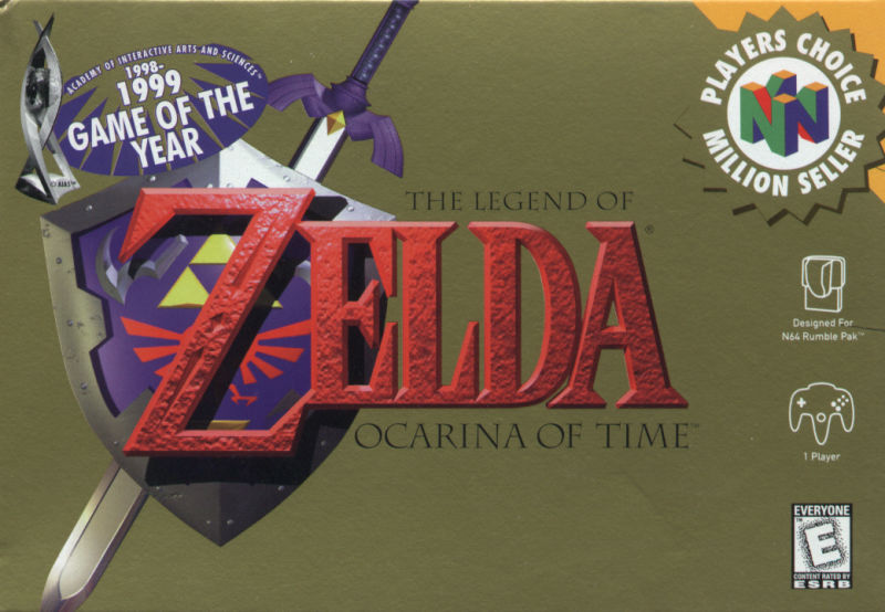 Zelda Ocarina of Time box art for Nintendo 64